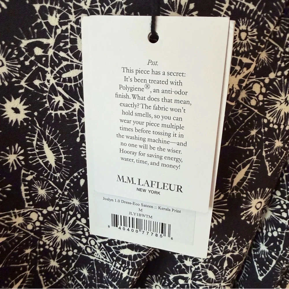 MM Lafleur Elegant Black + White Patterned Midi Dress Joslyn Dress Kerala Print - Picture 4 of 6